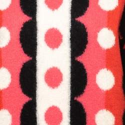 Pre Owned Valentino Multicolor Polka-Dot Patterned Wool Carmen Sweater L