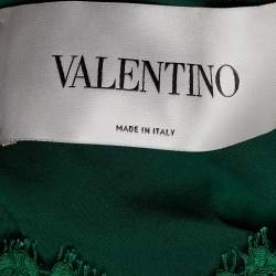 Pre Owned Valentino Green Lace Long Sleeve Jumpsuit M