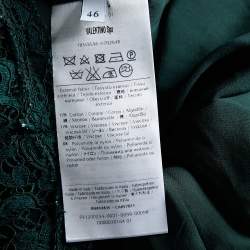 Pre Owned Valentino Dark Green lace Sleeveless Midi Dress L