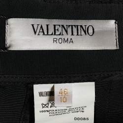 Pre Owned Valentino Black Synthetic Bow Detail Pencil Skirt L