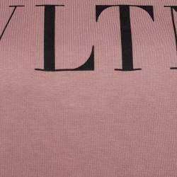 Pre Owned Valentino Dusty Pink Terry Knit VLTN Print Jumper S