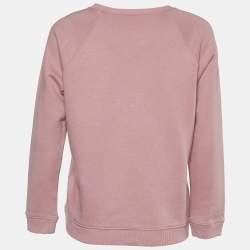 Pre Owned Valentino Dusty Pink Terry Knit VLTN Print Jumper S