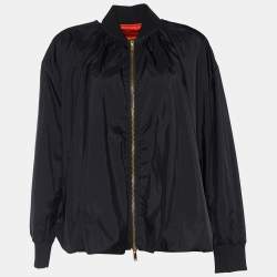Valentino Black Silk Zip Front Jacket S