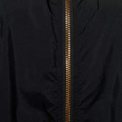Valentino Black Silk Zip Front Jacket S