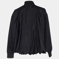 Valentino Black Silk Zip Front Jacket S