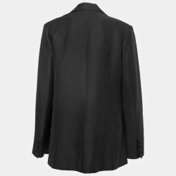 Valentino Black Crepe Side Slit Detail Blazer S