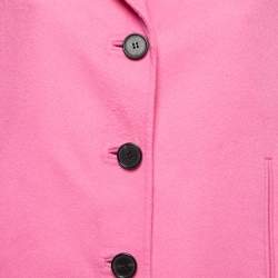 Valentino Pink Wool Single-Breasted Mid-Length Coat L