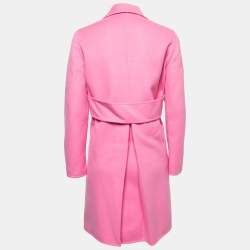 Valentino Pink Wool Single-Breasted Mid-Length Coat L
