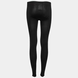 Pre Owned Valentino Black Stretch Jersey Leggings M