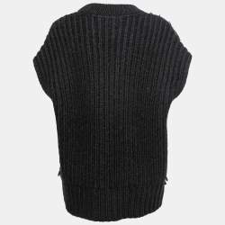 Valentino Black Sequin Embellished Wool Sweater Vest S
