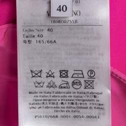 Valentino Neon Pink Wool Pleated Knee-Length Shorts S