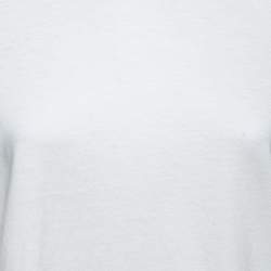 مملوكة مسبقًا Valentino White Cotton V-Logo Printed Round Neck T-Shirt XS