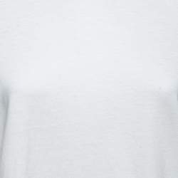 Valentino White Cotton V-Logo Printed Round Neck T-Shirt XS