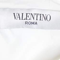 Pre Owned Valentino White Crepe Embellished Sleeve Shift Dress L