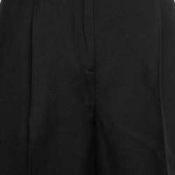 Pre Owned Valentino Black Wool Straight-Leg Trousers M