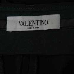 Pre Owned Valentino Black Wool Straight-Leg Trousers M