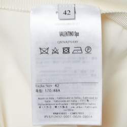 Pre Owned Valentino Cream Scallop Detail Full Sleeve Dress M