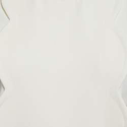 Pre Owned Valentino Cream Scallop Detail Full Sleeve Dress M