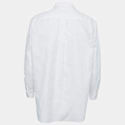 Pre Owned Valentino White Cotton Heart Arrow Appliquè Button Front Shirt S