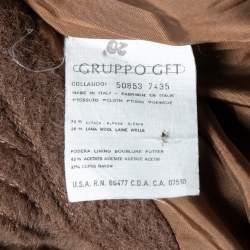 Valentino Miss V Brown Alpaca & Wool Double Breasted Oversized Coat S