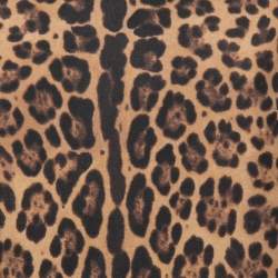 Pre Owned Valentino Brown Animal Print Wool And Silk Pleated Midi Dress M