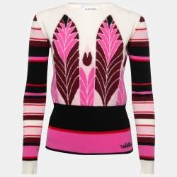 Valentino Fuchsia Pink Intarsia Wool Blend Jumper S