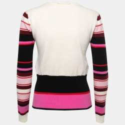 Valentino Fuchsia Pink Intarsia Wool Blend Jumper S