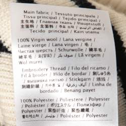 Pre Owned Valentino Cream Wool Stripe Long Sleeve Sweater S