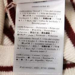 Valentino Burgundy/Cream Wool Blend Striped Sweater S
