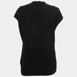 Pre Owned Valentino Black Wool & Angora Knit Interlaced Vest S