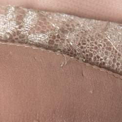 Pre Owned Valentino Blush Pink Floral Lace Ruched Midi Dress M