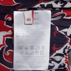 Valentino Red/Blue Manifesto Print Silk Playsuit S