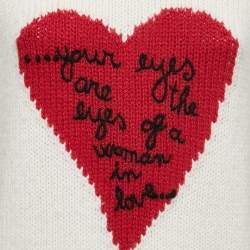 Valentino Cream Cashmere Heart Sweater M