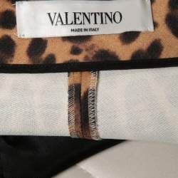 مملوكة مسبقًا Valentino Brown Animal Print Wool & Silk High Waisted Shorts S