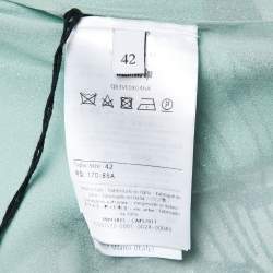 Pre Owned Valentino Green Tiger Print Crepe Wide Leg Jumpsuit M