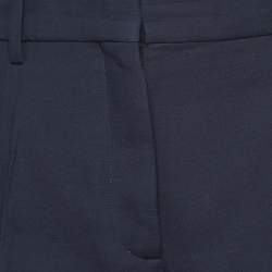 Pre Owned Valentino Navy Blue Crepe Straight-Leg Trousers M