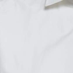 Pre Owned Valentino White Cotton Cut-Out Cuffs Shirt S