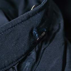 Valentino Navy Blue Silk Crepe Wide Leg Trousers M