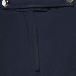 Valentino Navy Blue Silk Crepe Wide Leg Trousers M