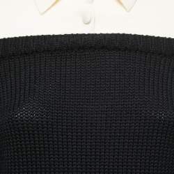 Pre Owned Valentino Black Wool Collared Jumper M