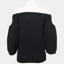 Pre Owned Valentino Black Wool Collared Jumper M