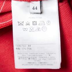 Pre Owned Valentino Red Technical Jersey Drawstring Trousers M