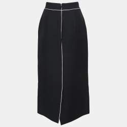 Valentino Black Wool & Silk Midi Skirt M