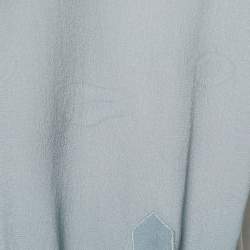 مملوكة مسبقًا Valentino Blue Printed Silk Chiffon Button Front Shirt M