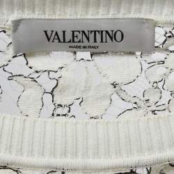 Pre Owned Valentino White Lace Top M
