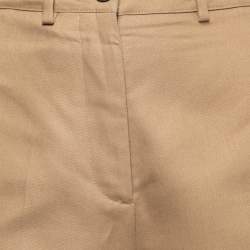 Pre Owned Valentino Brown Cotton Wide Leg Trousers M
