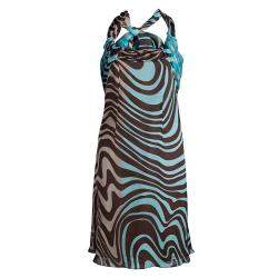 Pre Owned Valentino Multicolor Printed Silk Halter Dress M