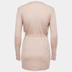 Pre Owned Valentino Dusty Pink Wool Button Front Cardigan XS