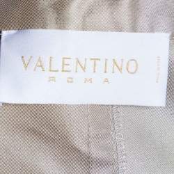 Pre Owned Valentino Beige Silk Mid Length Coat & Pants S