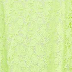 Pre Owned Valentino Neon Yellow Lace Top L